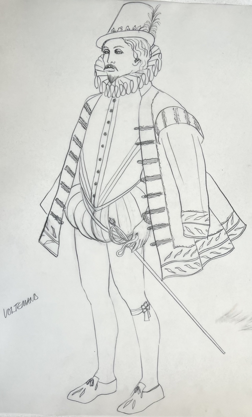 Costume sketch, Hamlet