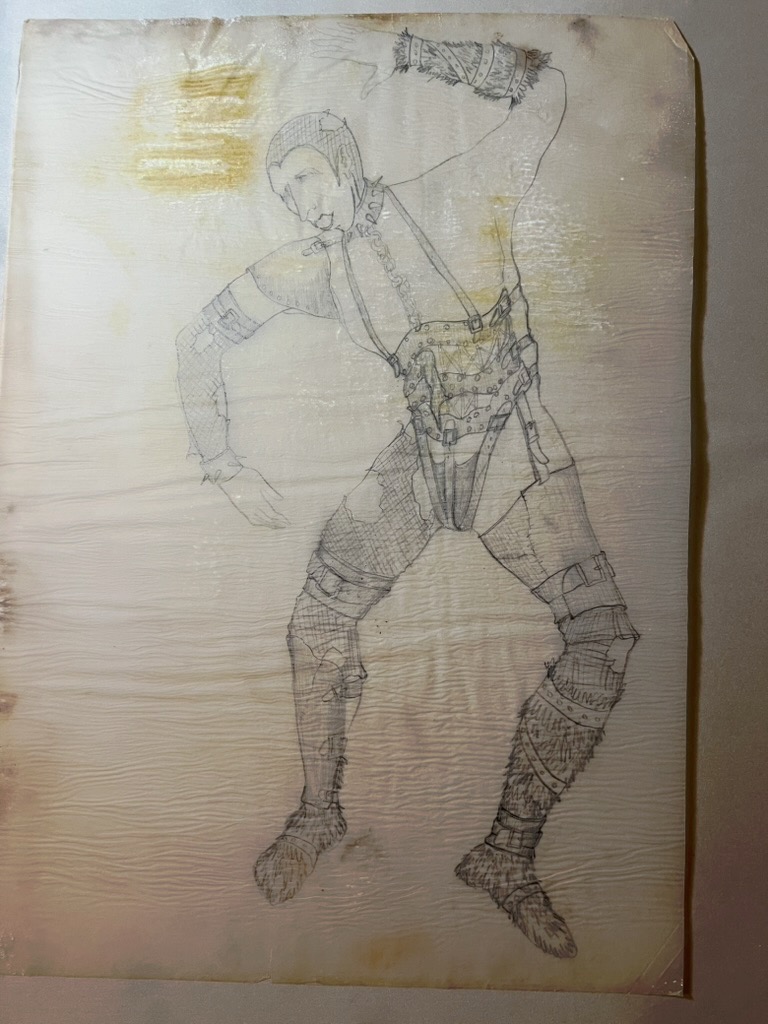 Original costume design sketch, Dracula, Pip Simmons Theatre Group