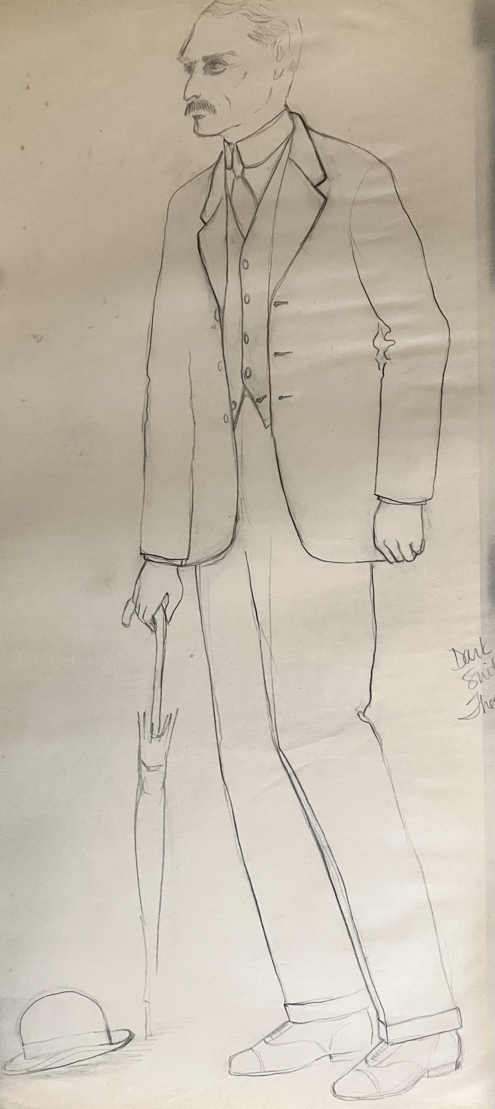 Costume design sketch for Misalliance, Academy Festival, Chicago